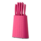 5 Piece Hot Pink Knife Block Set | Living Colour