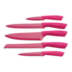 5 Piece Hot Pink Knife Block Set | Living Colour