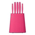 5 Piece Hot Pink Knife Block Set | Living Colour