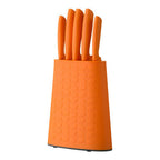 5 Piece Orange Knife Block Set | Living Colour