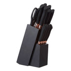 11 Piece Black Knife Set with Block | Corsico