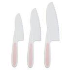 Set Of 3 Dessert Or Salad Knives In Pastel Pink | Zing