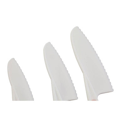 Set Of 3 Dessert Or Salad Knives In Pastel Pink | Zing
