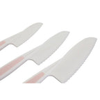 Set Of 3 Dessert Or Salad Knives In Pastel Pink | Zing