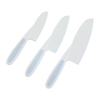 Set Of 3 Dessert Or Salad Knives In Pastel Blue | Zing