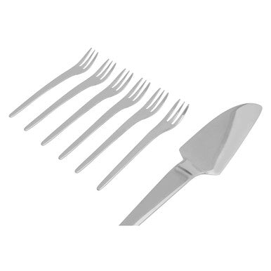 Curve Stainless Steel Cake Server and Forks Set | Cake Serving Set