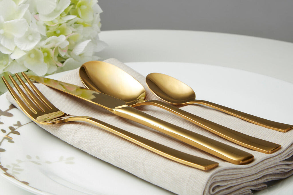 Glow 16 Piece Gold Cutlery Set | Avie
