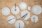 Avie 16 Piece Matte  Silver And Black Cutlery Set