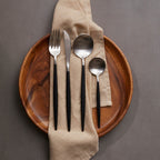 Avie 16 Piece Matte  Silver And Black Cutlery Set