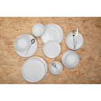 16 Piece White Faux Marble Cutlery Set | Avie