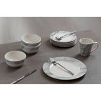 16 Piece White Faux Marble Cutlery Set | Avie