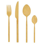 16 Piece Gold Finish Cutlery Set | Modern Retro
