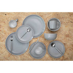 16 Piece Matte Silver Cutlery Set | Modern Retro