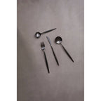 16 Piece Matte Black Cutlery Set | Modern Retro