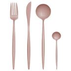 16 Piece Matte Pink Finish Cutlery Set | Avie