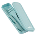 3 Piece Mint Wheat Straw Travel Cutlery Set | Mimo