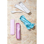 3 Piece Mint Wheat Straw Travel Cutlery Set | Mimo