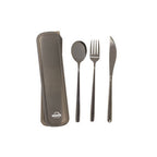 3 Piece Black Travel Cutlery Set with Case | Mimo