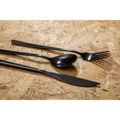 3 Piece Black Travel Cutlery Set with Case | Mimo