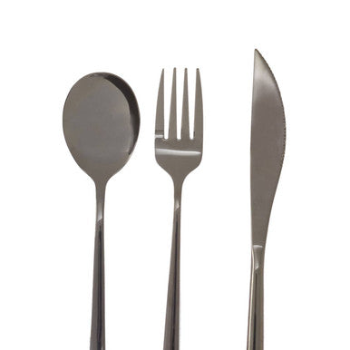3 Piece Black Travel Cutlery Set with Case | Mimo