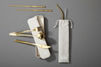 6 Piece Gold Travel Cutlery Set with Case | Mimo