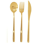 6 Piece Gold Travel Cutlery Set with Case | Mimo