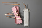 6 Piece Rose Gold Travel Cutlery Set with Case | Mimo