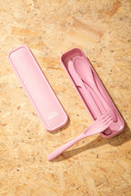 Pink 3 Piece Travel Cutlery Set | Mimo