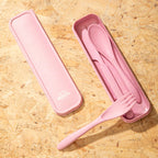 Pink 3 Piece Travel Cutlery Set | Mimo