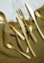 16 Piece Antique Gold Finish Cutlery Set | Avie