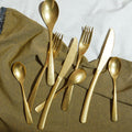 16 Piece Antique Gold Finish Cutlery Set | Avie