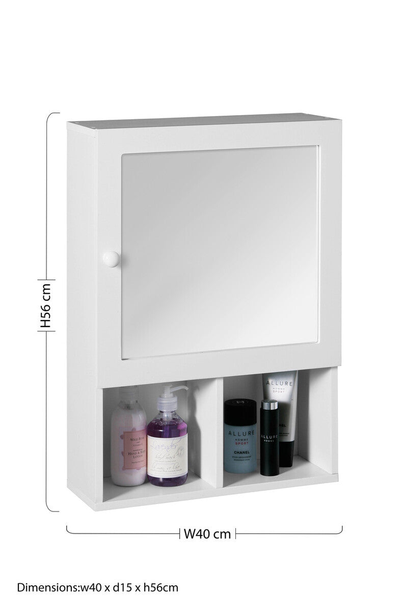 White Wood Mirrored Cabinet | Port