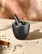 Speckled Charcoal Granite Mortar and Pestle | Norse