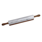 White Marble Rolling Pin with Wooden Handles | Salerno