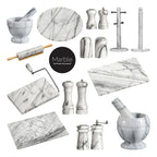 White Marble Cheese Board with Slicer | Salerno