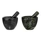 Black Marble Bowl Shaped Mortar and Pestle Set | Marmore