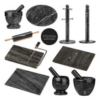 Black Marble Rolling Pin with Wooden Handles | Marmore