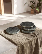 Marmore Set of 4 Grey Marble Round Coasters
