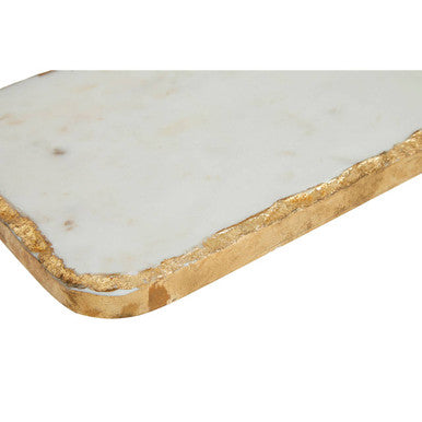 White Marble Chopping and Serving Board with Gold Foil Detail | Empire