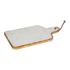 White Marble and Gold Serving Paddle Board | Empire