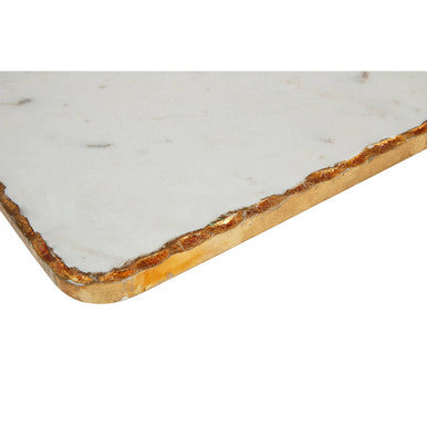 White Marble and Gold Serving Paddle Board | Empire