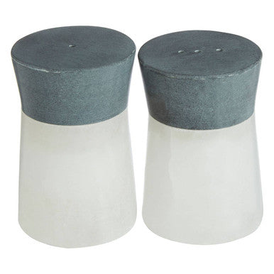 White and Grey Finish Salt and Pepper Set | Bulgari