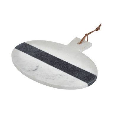 White and Grey Marble Round Paddle Board | Bulgari