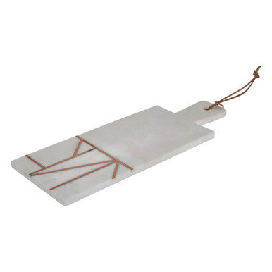 White Marble and Copper Inlay Paddle Board | Monzaro