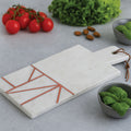 White Marble and Copper Inlay Paddle Board | Monzaro