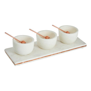 Marble Dip Bowls with Board Set | Monzaro