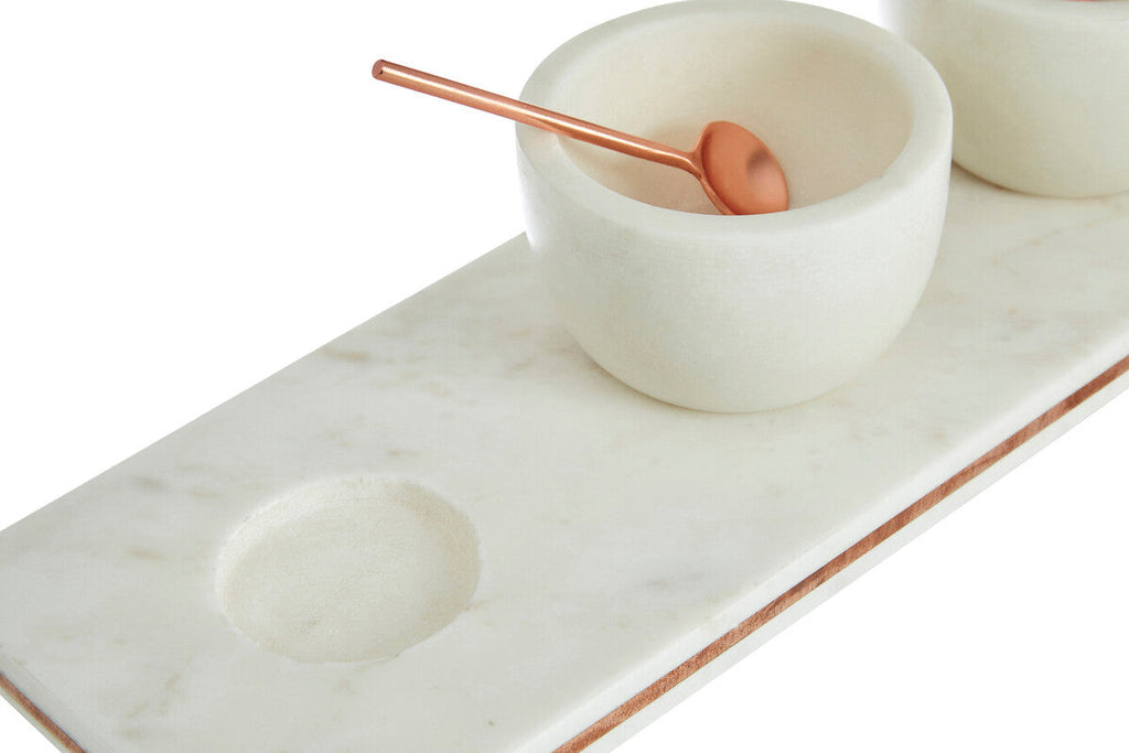 Marble Dip Bowls with Board Set | Monzaro