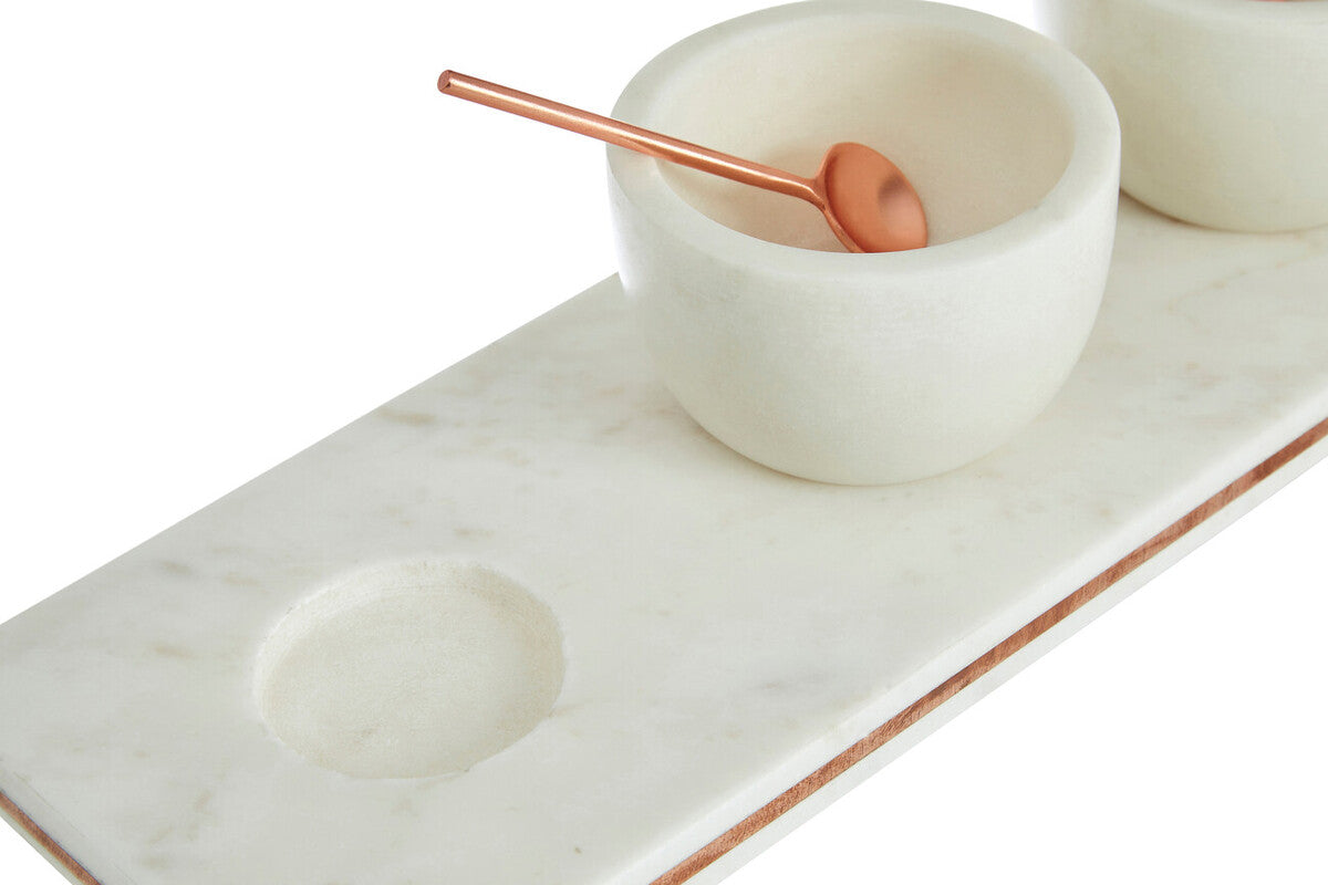 Marble Dip Bowls with Board Set | Monzaro