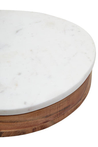 White Marble and Wood Cheese Knife and Board Set | Monzaro