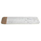 Small White Marble and Mango Wood Serving Tray | Monzaro